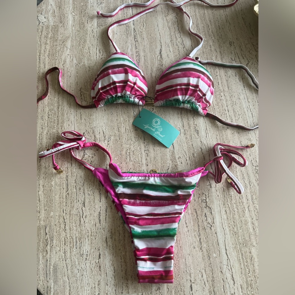 New with tags colorful Brazilian bikini size MEDIUM